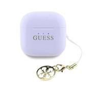 Auriculares Guess inalámbricos Bluetooth con logo brillante, charm y diseño compacto lila