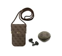Auriculares Guess TWS inalámbricos Bluetooth con bolso de polipiel marrón y logo 4G
