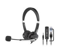 Auriculares Hamlet HHEADM-UJX con cable USB-C y jack 3,5 mm para llamadas y música negros