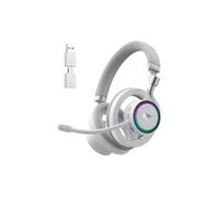 Auriculares Havit Fuxi-H8 inalámbricos Bluetooth y con cable para gaming con RGB blanco