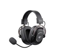 Auriculares Havit H2002YG inalámbricos y con cable Bluetooth para gaming con micrófono, negro y ocre