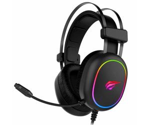 Auriculares Havit H2016U con cable Alámbrico Gaming Cancelación de Ruido RGB Negros