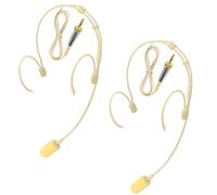 Auriculares Headworn Dual Earhook Face Mic Hanging Condensador Omnidireccional para Sennheiser, micrófono de enchufe de bloqueo de tornillo de 3,5 mm, con cable, con parabrisas y cable de 1,5 m