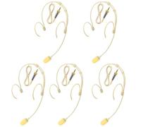 Auriculares Headworn Dual Earhook Face Mic Hanging Condensador Omnidireccional para Sennheiser, micrófono de enchufe de bloqueo de tornillo de 3,5 mm, con cable, con parabrisas y cable de 1,5 m