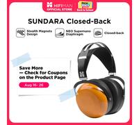 Auriculares Hi-Fi con cable HIFIMAN SUNDARA de tipo cerrado, supraaurales, magnéticos planos, con diseño de imán oculto y orejeras de madera Negro