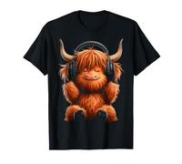 Auriculares Highland Cow Animal Kawaii Print Camiseta