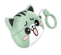 Auriculares Hoco EW48 inalámbricos Bluetooth 5.3 TWS con estuche diseño de gato color verde