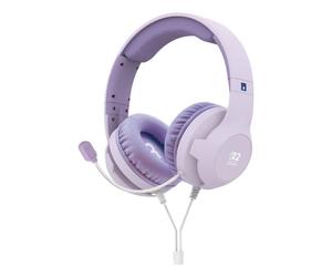 Auriculares HORI Gaming Headset Cozy Lavender con cable, jack 3,5 mm, para gaming, micrófono flexible y control de volumen, color violeta
