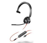 POLY Auriculares monoaurales Blackwire 3315 USB-C + Conector de 3,5 mm + Adaptador USB-C/A