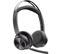 Auriculares HP Voyager Focus 2 inalámbricos Bluetooth con Cancelación de Ruido, micrófono y base de carga, uso profesional, color negro