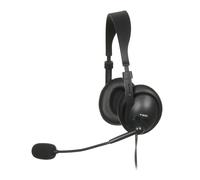 Auriculares Ibox W1MV con cable diadema para oficina y call center, micrófono boom, negros
