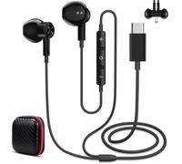 Auriculares In Ear con Cable y Microfono para OnePlus 15 Nord CE5 Open Pad, Tipo-c Auriculares con Control de Volumen para oppo Find X9 Pro Reno14/Xiaomi 17 15T 15 Ultra 14T Pro/iPhone 17 Air - Negro
