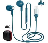 Auriculares In Ear con Cable y Microfono para xiaomi REDMI Note 15 Pro+ 17 Pro MAX Poco F7 F8 Pro 5G, Tipo-c Auriculares con Control de Volumen para Honor Magic8 Pro 400 Smart X9d, Azul