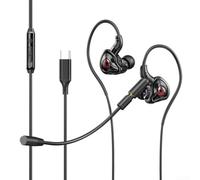 Auriculares In-Ear Gaming Cable Micrófono Extraíble Audio HiFi Bass Intenso Aislamiento Control Línea 3.5mm USB C Ordenador Teléfono 1.2M(USB C)