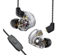 Auriculares in Ear Gaming IEM de CCZ Melody In-Ear-Monitor, de Graves Profundos Deep Bass HiFi con Cable Desmontable de 2 Pines 4N OFC para Audiófilo/MP3/MP4/PC(Transparente Negro, con micrófono)
