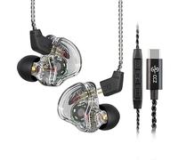 Auriculares in Ear Gaming IEM de CCZ Melody USB C In-Ear-Monitor, de Graves Profundos Deep Bass HiFi con Cable Desmontable de 2 Pin 4N OFC para Audiófilo/MP3/MP4/PC(Transparente, con micrófono USB C)