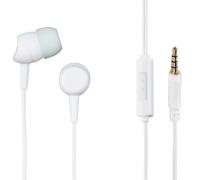 Hama | Auriculares con Cable - Blanco | Cascos con micrófono, Conector Jack 3,5mm, Reducción del ruído, Botón de Asistente de Voz