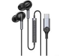 Auriculares in-ear USB-C Auriculares con cancelación activa de ruido con control de volumen y graves profundos para iPhone 15 Plus para iPad para Samsung 1.2m (negro)
