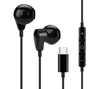 Auriculares in-ear USB C con Mirkofon compatibles con tipo C como Samsung Galaxy Note 9, S8, S9, S10, S20, Huawei Mate, Pro, P20, P30, Sony Xperia X Z2, LG, BlackBerry, Asus, etc. Negro
