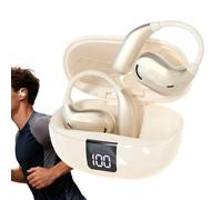 Auriculares inalámbricos abiertos | Auriculares estéreo ergonómicos con larga duración de reproducción y pantalla de batería | Cómodos auriculares abiertos para el hogar, viajes, deportes, correr