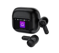 Auriculares inalámbricos ACEFAST con pantalla táctil inteligente 35dB ANC ENC reducción de ruido Bluetooth 5,4 música deportes EQ auriculares 32H en espera W6 Black