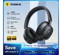 Auriculares Inalámbricos Baseus EH10 NC ANC con Cancelación de Ruido Híbrida Adaptativa de 45dB, Auriculares de Alta Resolución LDAC, Bluetooth 6.0, 80 Horas de Duración Black