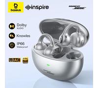 Auriculares inalámbricos Baseus Inspire XC1 con sonido Bose, Bluetooth 6.1, diseño de clip para la oreja, 4 micrófonos, auriculares tipo pendiente. Dark Cherry