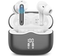 Auriculares Inalambricos Bluetooth, 2026 Auriculares Bluetooth 5.4 con ENC Reducción de Ruido, 40H HiFi Estéreo Cascos Inalambricos Bluetooth con 4 HD Mic, Pantalla LED, IP7 Impermeablem Cascos, Gris
