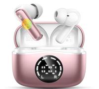 Auriculares Inalambricos Bluetooth, 2026 Cascos Bluetooth 5.4 HiFi Estéreo, 48H Auriculares inalámbricos con 4 ENC Cancelacion Ruido HD Mic, IP7 Impermeable Cascos Carga Rápida Tipo-C /Pantalla LED