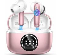 Auriculares Inalambricos Bluetooth, 2026 Cascos Bluetooth 5.4 HiFi Estéreo, 48H Auriculares inalámbricos con 4 ENC Cancelacion Ruido HD Mic, IP7 Impermeable Cascos Carga Rápida Tipo-C /Pantalla LED