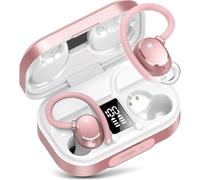 Auriculares inalámbricos Bluetooth 5.3 IPX7 resistentes al agua, graves profundos 2.0, aptos para deportes y running, color oro rosa