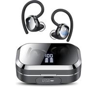 Auriculares inalámbricos Bluetooth 5.3 IPX7 resistentes al agua, graves profundos 2.0, aptos para deportes y running, color negro