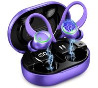 Auriculares inalámbricos, Bluetooth 5.4, auriculares estéreo con cancelación de ruido de 50 horas de reproducción, con 4 micrófonos ENC, auriculares deportivos con ganchos para los oídos, IPX7
