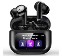 Auriculares inalámbricos Bluetooth 5.4 con pantalla táctil multifuncional, auriculares estéreo de alta fidelidad 48H con modo ANC/ENC de cancelación de ruido/transparencia, 5 modos de ecualización
