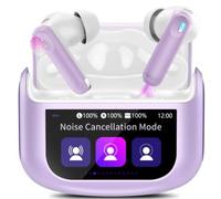 Auriculares inalámbricos, Bluetooth 5.4 con pantalla táctil multifuncional, auriculares estéreo de graves 48H con cancelación de ruido/transparencia ANC/ENC, auriculares IPX7 con 5 modos de