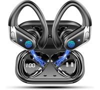 Auriculares inalámbricos, Bluetooth 5.4 deportivos, batería de 50 horas de duración, pantalla LED dual, carga rápida de 1.5 horas, IP7 impermeable, CVC 8.0, cancelación de ruido, auriculares