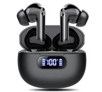 Auriculares Inalambricos Bluetooth, Auriculares Bluetooth 5.3 con Controlador de 14,2 mm, HiFi Estéreo, 48H Reproducción Cascos Inalambricos con Pantalla LED, Ajuste Cómodo, IP7 Impermeable, USB-C