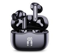 Auriculares Inalámbricos Bluetooth, Auriculares Bluetooth 5.3, HiFi Estéreo 40H Audifonos Inalambricos 4 HD Mic Cancelacion Ruido, IP7 Impermeable Pantalla LED Cascos Inalambricos Bluetooth, Negro
