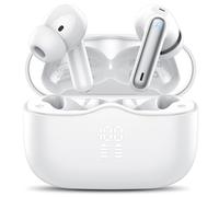 Auriculares Inalambricos Bluetooth, Auriculares Bluetooth 5.4 con ENC Reducción de Ruido, 40H HiFi Estéreo Cascos Inalambricos Bluetooth con 4 HD Mic, Pantalla LED, IP7 Impermeablem Cascos, Blanco