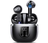 Auriculares Inalámbricos Bluetooth, Auriculares Bluetooth 5.4 HiFi Estéreo, 45H Cascos Inalambricos Bluetooth con ENC Reducción de Ruido, Pantalla LED, Control Táctil,USB-C, IP7 Negro Intenso
