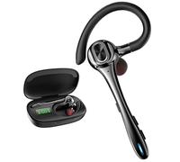 Auriculares inalámbricos Bluetooth con micrófono de cancelación de ruido de 160 horas, tiempo de espera, manos libres, auriculares de oído único para iPhone, Android, Samsung, teléfonos celulares, PC,