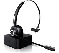 Auriculares Inalámbricos Bluetooth con Micrófono Mono Tipo Diadema - Auricular Inalámbrico para Teléfono Fijo con Base de Carga, Manos Libres, Cancelación de Ruido, Giro de 300°