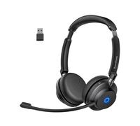 Auriculares inalámbricos Bluetooth con micrófono para el trabajo, Bluetooth 5.3, micrófono de reducción de ruido con voz HD, sonido estéreo de alta fidelidad, diseño ligero y cómodo para PC, portátil