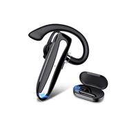 Auriculares inalámbricos Bluetooth de un solo oído para teléfonos móviles con estuche de carga, llamadas manos libres.