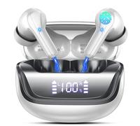Auriculares Inalambricos Bluetooth, In-Ear Auriculare Bluetooth 5.4 con 4 ENC Cancelacion Ruido HD Mic, 45H Estéreo HiFi Cascos Inalambricos Deportivos IP7 Impermeable/Pantalla LED/Carga Rápida Tipo-C