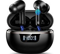Auriculares Inalambricos Bluetooth, New Cascos Inalambricos Bluetooth 5.4 HiFi Estéreo con 4 ENC Cancelacion Ruido HD Mic, 45H Auriculares Inalambricos IP7 Impermeable/Pantalla LED/Carga Rápida Tipo-C