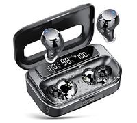 Auriculares Inalámbricos Bluetooth, Nuevos Cascos Inalambricos Bluetooth 5.3 con Mics Cancelación de Ruido 4 ENC, 128 Horas Deportivos Auriculares Inalambricos con IP7 Impermeable Pantalla Digital LED