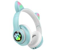 Auriculares Inalámbricos Bluetooth para Niños con Orejas de Gato Luminosas RGB
