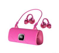 Auriculares inalámbricos con clip AI Clear Calls Touch Control Auriculares ligeros de larga duración de la batería para llamadas telefónicas de oficina, rosa (rosa)