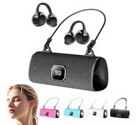 Auriculares inalámbricos con clip de moda, auriculares inalámbricos con pantalla LED, Bluetooth 5.4 con sonido estéreo abierto, IPX5, impermeables, estilo bolso para entrenamiento